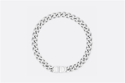 chaine dior cd|Christian Dior Brass CD Icon Chain Link Necklace Silver.